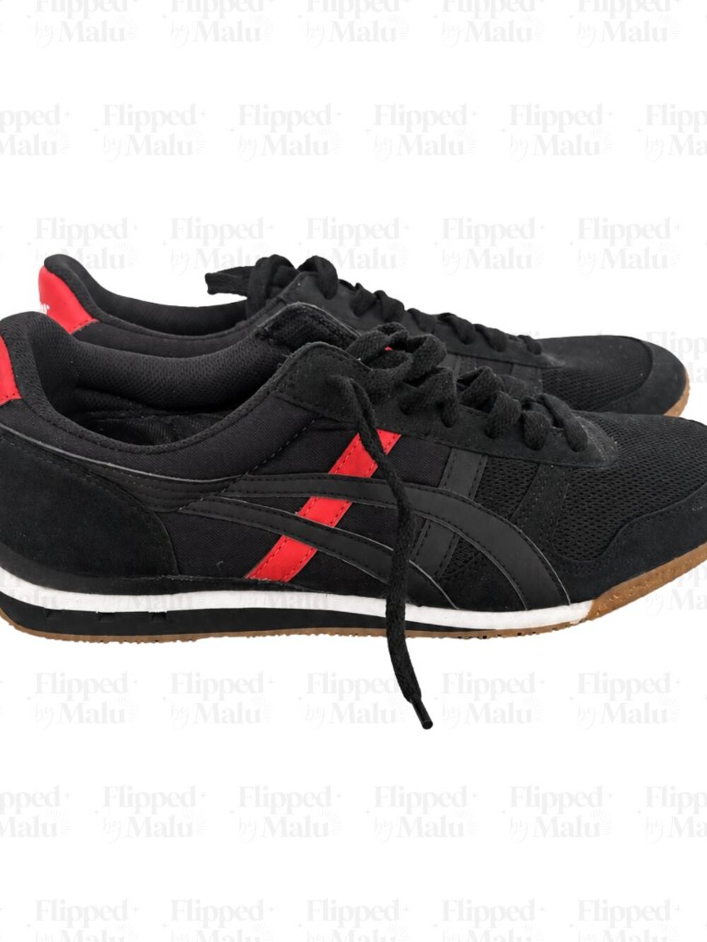 Onitsuka Tiger Ultimate 81 HQ201 Black Fiery Red Sneakers Size 10 M or 11.5 W